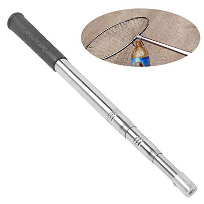 Fishing Landing Net, 3-Section Telescoping Stainless Steel Handle Multi-Use Net for Freshwater Saltwater Ice Fishing Anglers