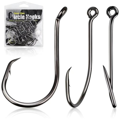 Dovesun Circle Hooks for Catfish 2X Strong 100PCS Catfish Hooks Octopus Circle Hooks Saltwater and Freshwater Black & Red Size 1/0-8/0 - color: Black, size: 1/0*100PCS