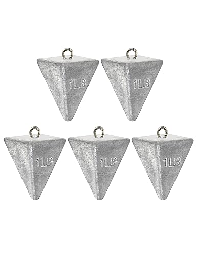 BLUEWING Pyramid Sinkers Lead Fishing Weights 1oz,2oz,3oz,5oz,8oz,10oz,12oz,16oz,32oz for Saltwater - style: #17 16oz, 6 Pack