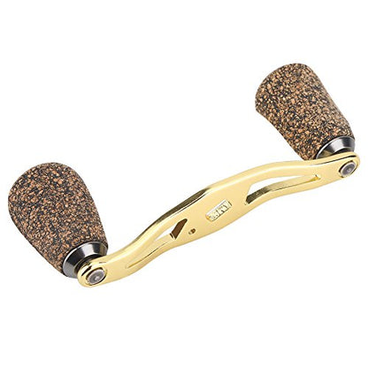 Dioche Fishing Reel Handle, Reel Handle Wood Knob Carbon Fiber Frame with Fittings Replacement Parts (Gold)