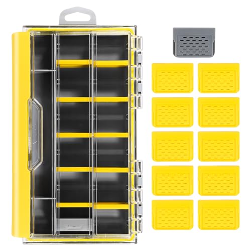 RUNCL 3500 Standard Fishing Tackle Box, Waterproof Floating Lure Storage Box with Adjustable Dividers, Clear Rust-Proof Utility Tray for Terminal Tackle, Hooks and Sinkers - color: 3500 Standard