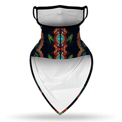YAYOUREL Neck Gaiter Face Mask Bandanas for Men Women UV Face Scarf Cover Ear Loop Hole Facemask for Fishing Running Cycling - color: Red Black Blue