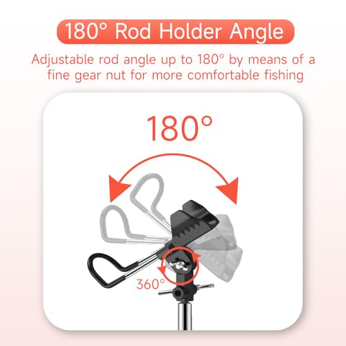 Fishing Pole Holder Upgraded 360° Adjustable Stainless Steel, Fishing Rod Holder for Ground, Heavy Duty Bank Fishing Outdoor Fishing Gear - color: 2P Silver