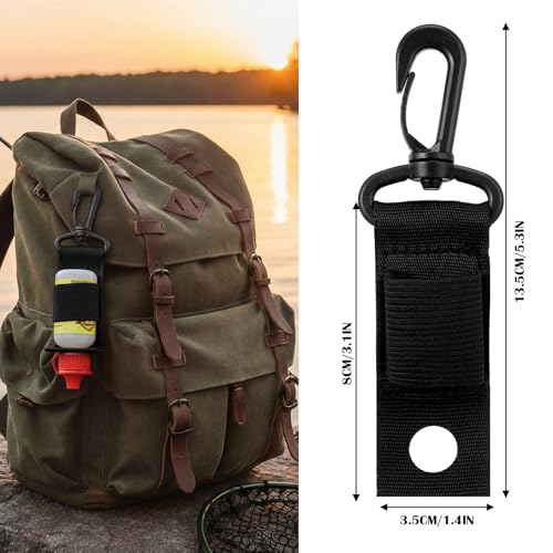 4 Pcs Dry Fly Fishing Floatant Caddy Holders Black Floatant Bottle Holder Attach to Fishing Vest Lanyard for Fish Floatants Access