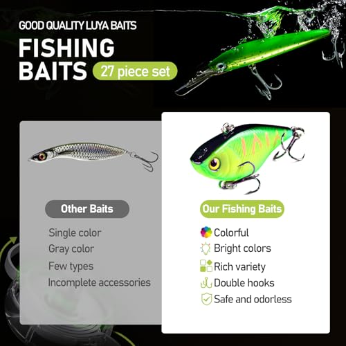 Fishing Pole and Reel Combo - 2PCS Carbon Fiber Telescopic Rods Spinning Reels Saltwater/Freshwater Kit with Lures, Line and Carrier Bag, Travel Fishing Gear for Adults - size: 2.1M/6.89FT