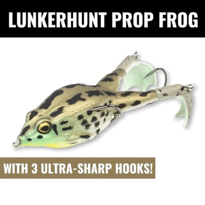 LUNKERHUNT - Frog Bait for Bass Fishing | Soft Hollow Body Weedless Frog for Bass Fishing and Trout | Weedless Realistic Bait Frog Lure, Freshwater with Sharp Hooks Lures and Double Propellers Feet - style: Rocky Toad