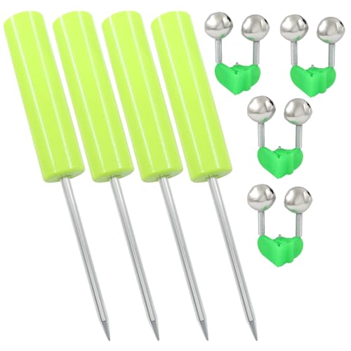 Murtenze Fishing Rod Holder, Reinforced PVC Fishing Pole Holders Ground Free Alarm Bells, Support Stand for Bank Fishing/Beach Anglers - color: Green