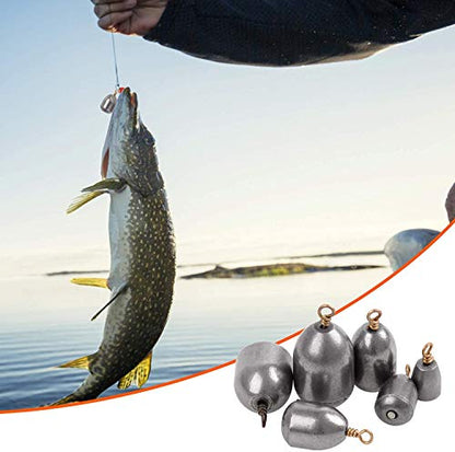 Iron Fishing Weights Sinkers, 20pcs Bass Casting Sinker Weights with Ring Drop Fishing Sinker and Weights for Saltwater Surf Sea Fishing - size: 20pcs 3/16oz