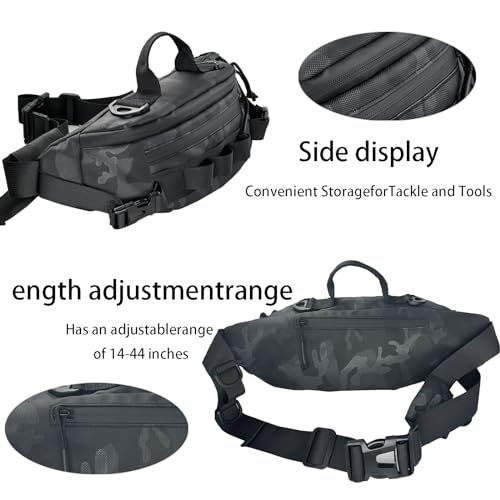Fishing Fanny Pack for Men -Fishing Fanny Pack-Lightweight and Fishing Sling Pack - color: green camouflage2