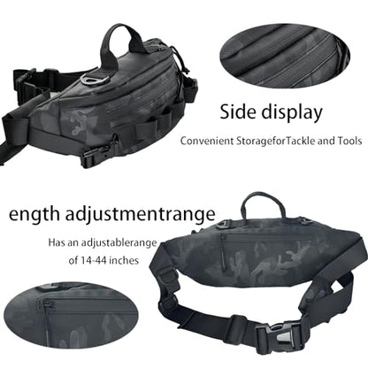 Fishing Fanny Pack for Men -Fishing Fanny Pack-Lightweight and Fishing Sling Pack - color: balck3