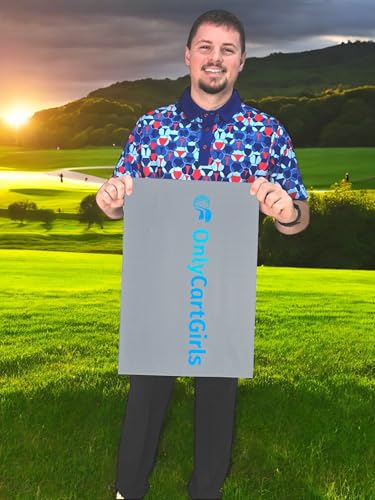 OnlyGolf Funny Microfiber Golf Towel – Large 14" x 20" Clip for Golf Bags Clubs Balls Perfect Golf Gag Gift Enthusiasts Waffle Men Premium Carabiner (Gray OnlyCartGirls) - color: Gray Onlycartgirls
