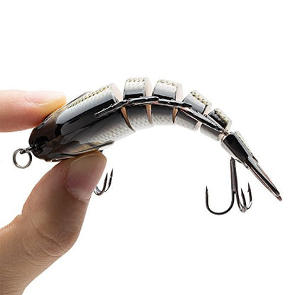 BASSDASH SwimPanfish Multi Jointed Panfish Bluegill Swimbaits Hard Topwater Bass Lures Fishing Lure Crank Saltwater 3.5in/0.85oz - color: Carp
