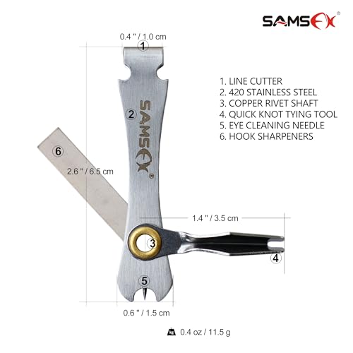 SAMSFX Fishing Quick Knot Tying Tool, Fly Fshing Line Cutter, Fishing Tippet Clippers with Retractors