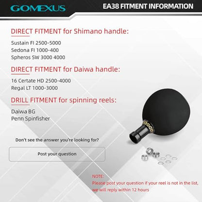 GOMEXUS Power Knob Compatible for Shimano Daiwa Spinning Reel Fishing Reel Handle Knob - color: EVA Silver