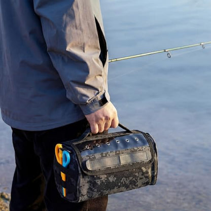 2 Pcs Fishing Line Storage Bag Tangle-free Line Management Bag for Father Gifts Clear View Window Water Resistant Removable Divider Leader Lines Holder Fishing Spool Organization - color: Camouflage Black