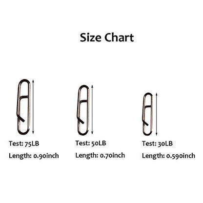 30pcs/Pack Power Clips Fast Snaps Fishing Speed Clips 30LB 50LB 75LB - size: 30LB-30pcs