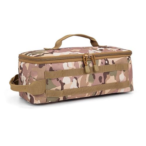 Fishing Tackle Bag Outdoor Camping Cookware Tool Bag Portable Large Capacity Tote Storage Bag Picnic Tactical Soft Case (CP Camouflage(13.38''L x 5.51''W x 5.51''H)) - color: CP Camouflage(13.38''L x 5.51''W x 5.51''H)