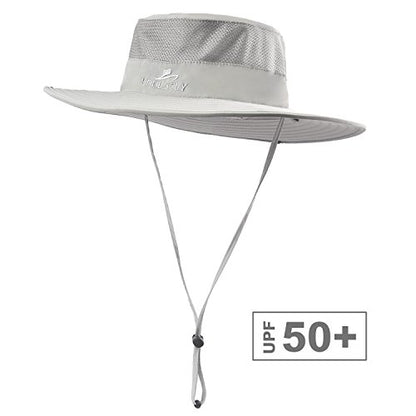 Fishing Hat,Sun Cap with UPF 50+ Sun Protection and Neck Flap,for Man and Women - color: Light Grey