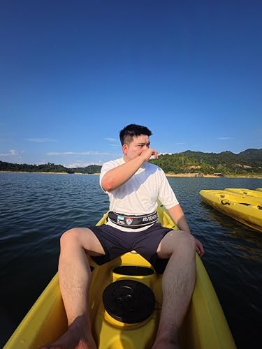 Automatic Inflatable Belt Pack Water Sports Jacket Waist Belt PFD for SUP Paddleboarding Fishing Boating Kayaking（fit 80-330 lbs） (Black) - color: Black