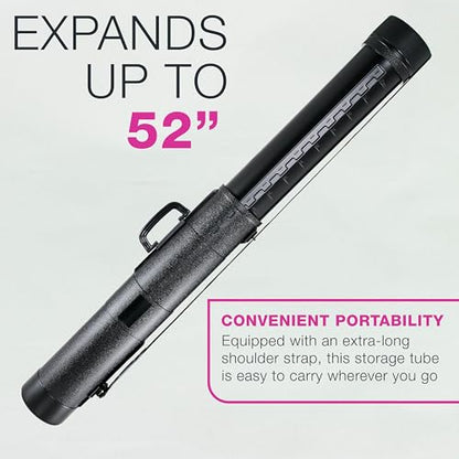 U.S. Art Supply X-Large Poster Tube - Telescoping Adjustable 32" to 52" - Durable 7-1/4" Diameter Storage Tube - Art Poster Carrier Holder & Blueprint Storage Drafting Tube Travel & Protection