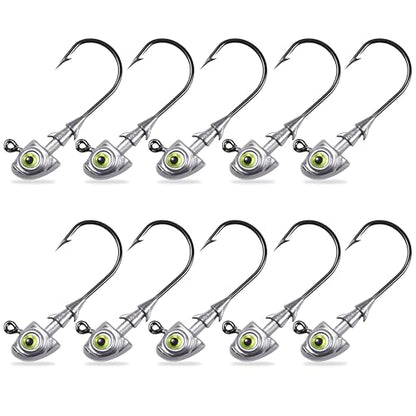 Swimbait Jig Heads Fishing Jigs Swim Bait Jighead with Two Bait Keepers and 3D Eyes 1/8 3/16 1/4 3/8 1/2oz Jigheads Freshwater Saltwater Fishing - size: 1/4oz