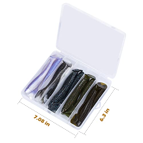 Paddle Tail Swimbait Fishing Lures for Bass Fishing | 5/6/15 Pcs Soft Plastic Lures With Paddle Tail, Pre-Rigged Jig Hook Options for Walleye, Pike & Trout Fishing - color: Model H