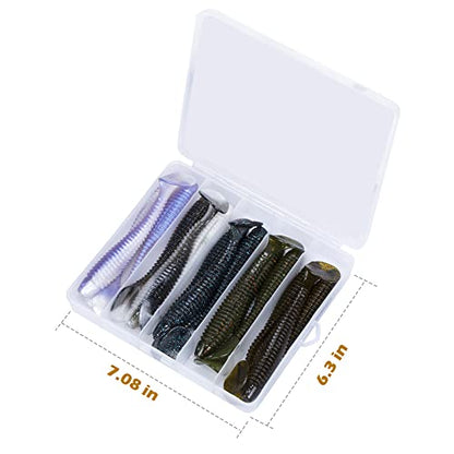 Paddle Tail Swimbait Fishing Lures for Bass Fishing | 5/6/15 Pcs Soft Plastic Lures With Paddle Tail, Pre-Rigged Jig Hook Options for Walleye, Pike & Trout Fishing - color: Model H