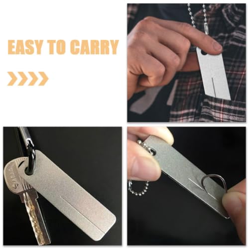 2pcs Portable Fishing Hook File Tool with Corundum Material and Chain, High Efficiency Sharpening Tool for Fishing Trips and Outdoor Activities, Precise Edge Hook Sharpener