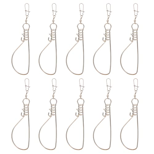 BESPORTBLE 10Pcs Fishing Stringer: Fish Lock Knot, Stainless Steel Fish Stringer Clip, Heavy Duty Wire Rope Lock Cable for Outdoor Fishing