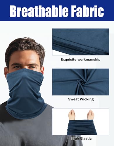 JHYWELL Cooling Neck Gaiter Face Mask, UV Protection Masks Gator, Windproof Bandana for Skiing, Fishing, Hiking, Cycling - color: Navy