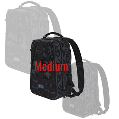 Reaction Tackle Camo Fishing Sling Bag, Water Resistant 2-in-1 Sling and Backpack with Rod Holder and Adjustable Straps, Medium - size: Medium