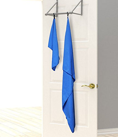 EPAuto 2-Pack Microfiber Quick Dry Travel Towel Set, Blue | Lightweight, Super Absorbent, Compact, 60"x30" & 24"x15", for Gym/Camping/Beach/Yoga/Backpacking - color: Blue