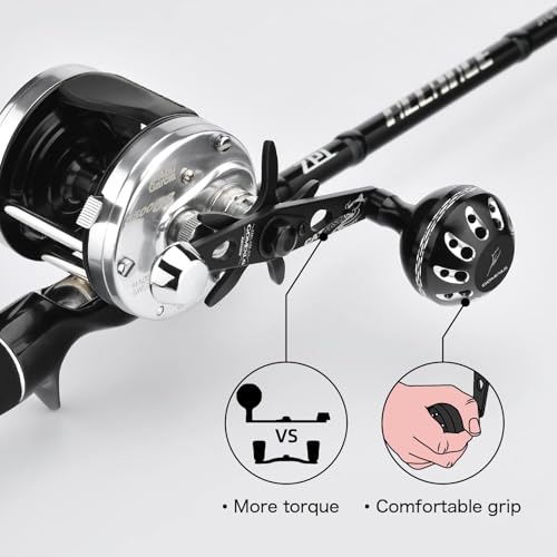 GOMEXUS Power Handle for Abu Garcia Ambassadeur C3/C4/S/SX 5000-7000 Round Fishing Reels Catfish Special Crank - color: For Abu 5000-6600