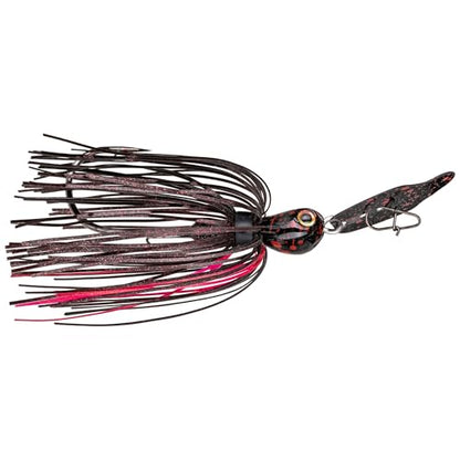Strike King Thunder Cricket Fishing Lure, Vibrating Swim Jig, Silver Blade, 4/0 Jungle-Style Flipping Hook - color: Black Widow, size: 1/2 oz