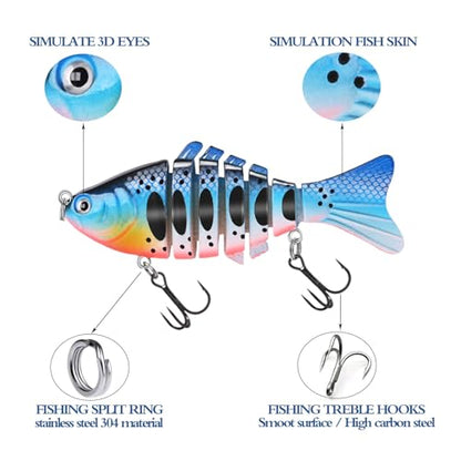 5PCS Glide Bait Fishing Lures Kit, 2026 Surprise Gift for Men & Teen Boys | Fishing Gear for Dad,Bass Fishing Lures Gift Set with Premium Gift Box, Hard & Soft Baits for Bass Trout Pike Salmon - style: 5b