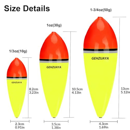 Slip Fishing Bobbers & Floats for Steelhead Float Rigs Versatile Float Rigs for Freshwater & Saltwater 1/3oz,1oz,1-3/4oz - size: 5.1in*4pcs