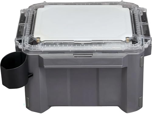 Plano GoNow 30L Camp Kit, Waterproof Field Box System with Cutting Board, Cup Holders, Clear Lid Organizer, Modular Camping Gear Storage, Charcoal - color: Charcoal - XL, style: Utility Box