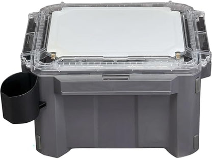 Plano GoNow 30L Camp Kit, Waterproof Field Box System with Cutting Board, Cup Holders, Clear Lid Organizer, Modular Camping Gear Storage, Charcoal - color: Charcoal - XL, style: Utility Box