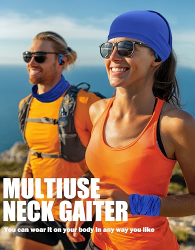 JHYWELL Cooling Neck Gaiter Face Mask, UV Protection Masks Gator, Windproof Bandana for Skiing, Fishing, Hiking, Cycling - color: Royal Blue