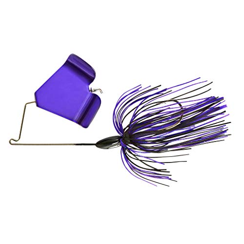 War Eagle Buzzbait Tournament-Preferred Fishing Lure with Unique Keeled Head and Hand-Tied Skirt - color: Black Purple, size: 3/8 oz