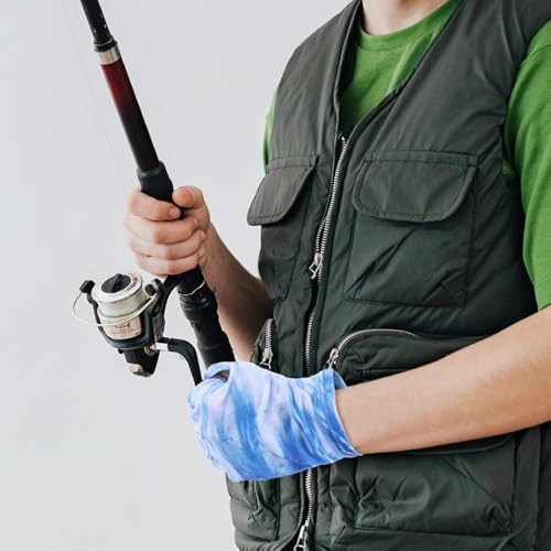 Fishing Gloves Upf50+ Sun Protection Non-Slip Durable Breathable Half-Finger Gloves for Men Outdoor Cooling Anti-Abrasion Size M