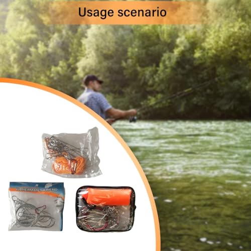 5m 10m Fishing Lock Belt Fishing Stringer Live Fish Lock Buckle with Float Stainless Steel Fish Snap Fishing Tackle