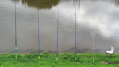 Fishing Rod Holders for Bank Fishing,Bank Fishing Rod Rack Stand,Fishing Pole Holders Ground, with Fishing Rod Alarm Bell - color: Green