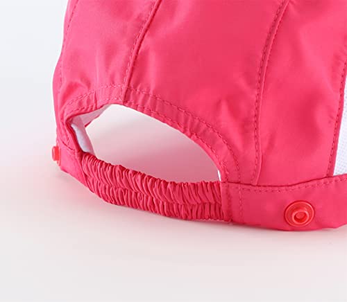 Connectyle Kids Sun Hat with Removable Neck Flap UPF 50+ Sun Protection Baseball Cap Summer Beach Sun Hats 3-6 Years - color: Hot Pink