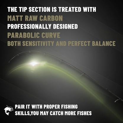 Eurasian Sports Medium Spin&Cast Fishing Rod Graphite Bass Fishing Rods Carbon 2 Piece Spinning Pole, Anti-tangling Guide Ring Portable Baitcasting Fishing Rods for Freshwater, Saltwater, Trout, Bass - color: black-Spin-7FT