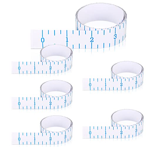 6 Pcs Fish Ruler Decal Fish Measuring Tape Sticker for Boat Adhesive Fishing Ruler Transparent Waterproof Fish Sticker Clear Tape Measure for Boats Kayak Net Gaff Fishing Accessories