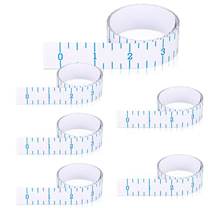 6 Pcs Fish Ruler Decal Fish Measuring Tape Sticker for Boat Adhesive Fishing Ruler Transparent Waterproof Fish Sticker Clear Tape Measure for Boats Kayak Net Gaff Fishing Accessories