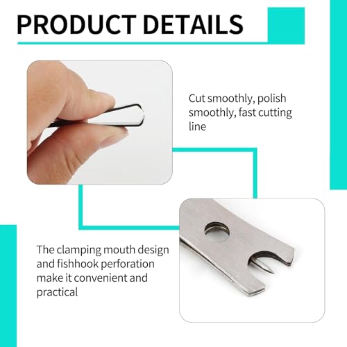 2 Pcs Fishing Line Clippers with Hook Eye Cleaner Pin and Keychain, Stainless Steel Nippers for Fly Fishing, Sturdy Cutting Tool Suitable for Tackle, Outdoor Use, and Anglers