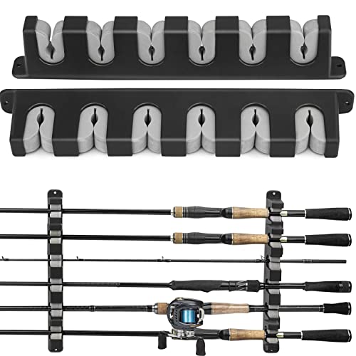THKFISH Fishing Rod Rack Holders Wall Mount Vertical/Horizontal for Garage