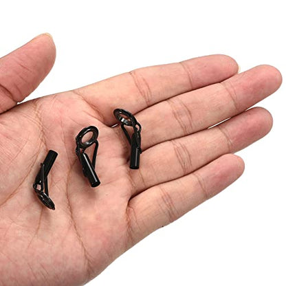 PATIKIL Tube Dia Fishing Rod Tips Repair Kit, Stainless Steel Black Guide Ring for Fishing - size: 4.0mm